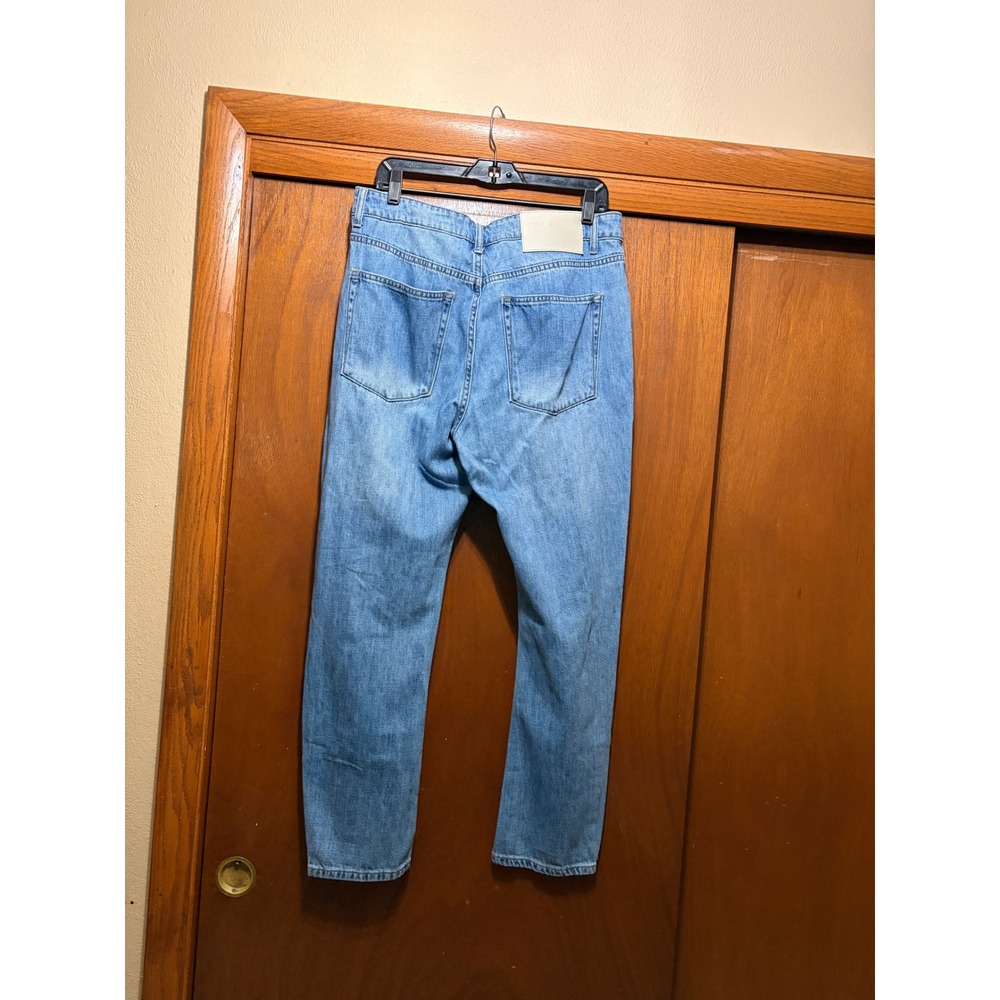 Moco Boutique Wide Leg Raw Hem Jeans Medium Wash Blue Size 13/31